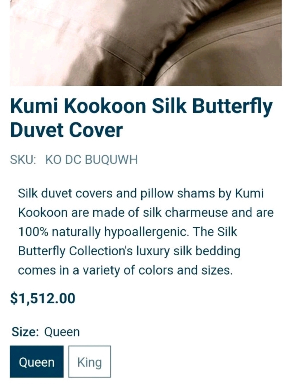 Kumi Kookoon Silk Leaves Embellishments Duvet Cover Beige/gold Queen 92x102 - Picture 15 of 15